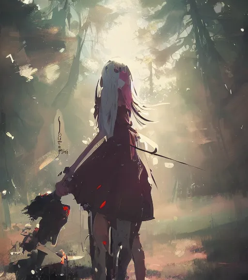 Image similar to ismail inceoglu painting of an anime woman