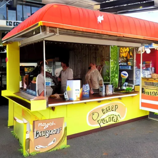 Prompt: kangaroo burger stand