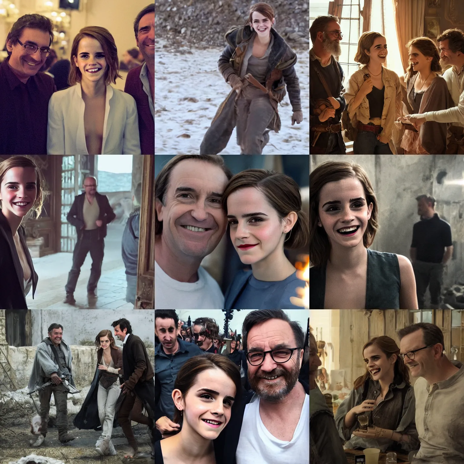 Prompt: emma watson smiling greg rutkowski!!!!! greig fraser dan laustsen ari wegner bruno delbonnel janusz kaminski canon eos r 3