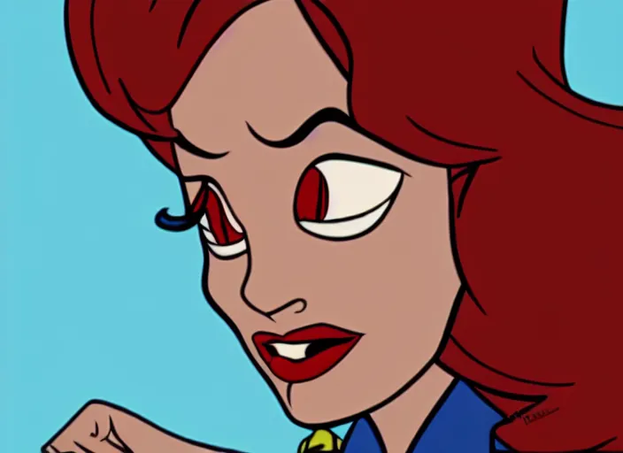 Prompt: dana scully in the style of ninteen eighties tv animation, don bluth, filmation, toei animation, studio trigger, bruce timm, jack kirby