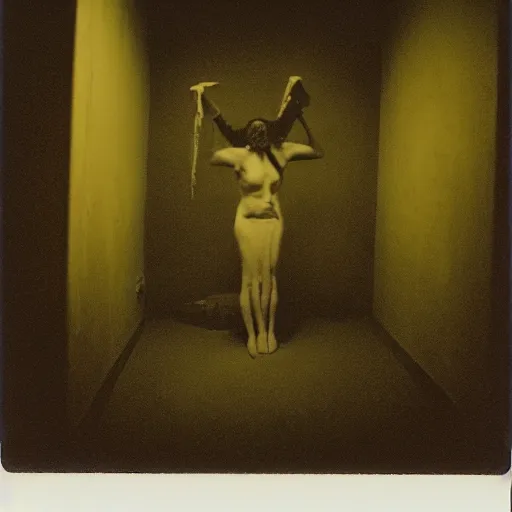 Image similar to photograph of occult ritual in government facility, annie liebovitz, fritz lang, and beksinski, cursed polaroid, color 3 5 mm