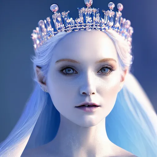 Image similar to photo of a real-life very beautiful! ice queen, highly detailed, 4k,