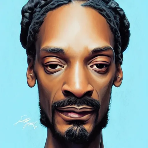 Image similar to portrait Snoop Dogg focus cute eye enchanted official fanart behance hd artstation by Jesper Ejsing, by RHADS, Makoto Shinkai and Lois van baarle, ilya kuvshinov, rossdraws portrait, highly detailed, digital painting, concept art, sharp focus, cinematic lighting, art by artgerm and greg rutkowski and alphonse mucha radiant light, peter mohrbacher, ferdinand knab, artgerm, portrait happy colors, bright eyes, clear eyes, warm smile