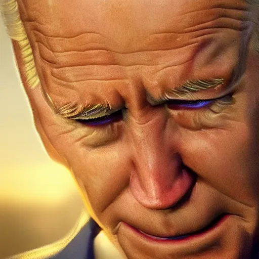 Image similar to joe biden crying, dramatic lighting, cinematic, establishing shot, extremly high detail, photorealistic, cinematic lighting, artstation, style by James Gurney