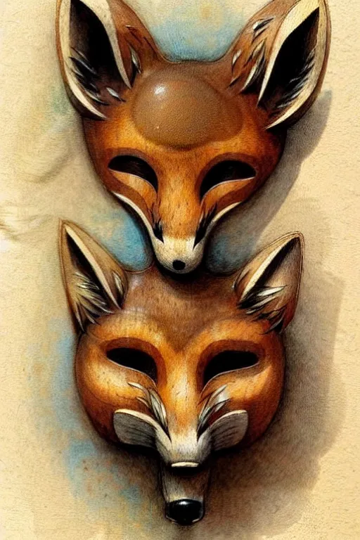 Prompt: ( ( ( ( ( traditional peru stylized wooden fox mask. muted colors. ) ) ) ) ) by jean - baptiste monge!!!!!!!!!!!!!!!!!!!!!!!!!!!