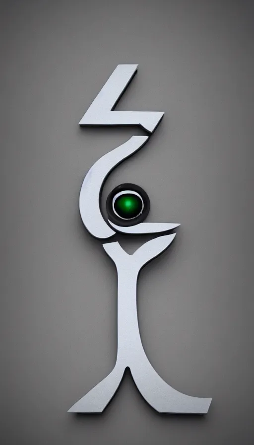 Image similar to hyper realistic 3 d render logoeye of horus making the letter k media kit