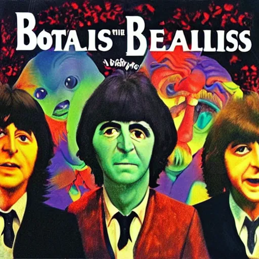 Image similar to boglins on the beatles album cover, 8 k resolution hyperdetailed photorealism