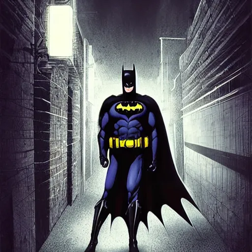 Batman waiting, his black cape flowing, menacing | Stable Diffusion |  OpenArt