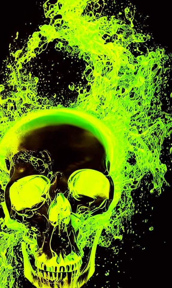 Prompt: photo of a skull, studio lighting, 4k, neon green fluid