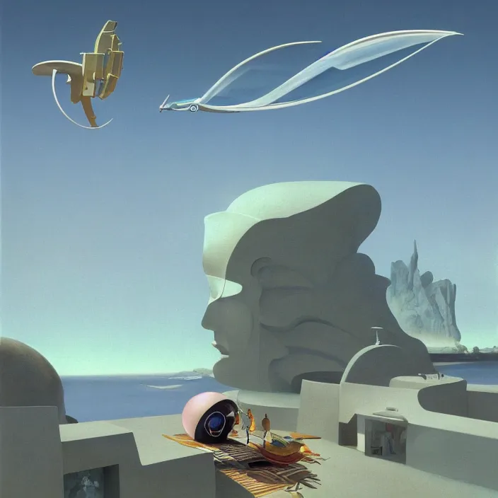 Image similar to vina sky, science fiction, extremely detailed, sharp focus, pastel colors, intricate, hard light, illustration, volumetric lighting, digital painting, by roger dean, by santiago calatrava, by vermeer