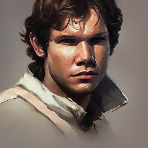 Image similar to portrait of a man by greg rutkowski, han solo, star wars expanded universe, he is about 3 0 years old, highly detailed portrait, digital painting, artstation, concept art, smooth, sharp foccus ilustration, artstation hq