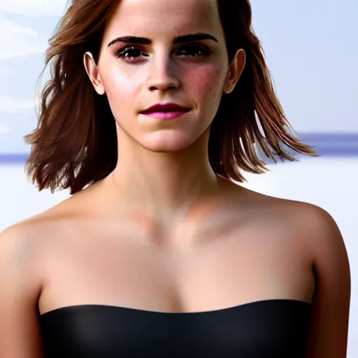 Prompt: emma watson mixed with kim kardashian, 5 0 - 5 0 mixture