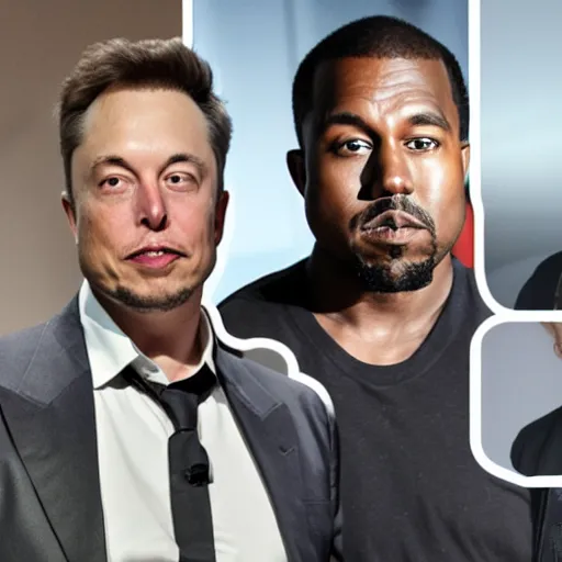 Prompt: photo of Elon West, Elon Musk, Kanye West