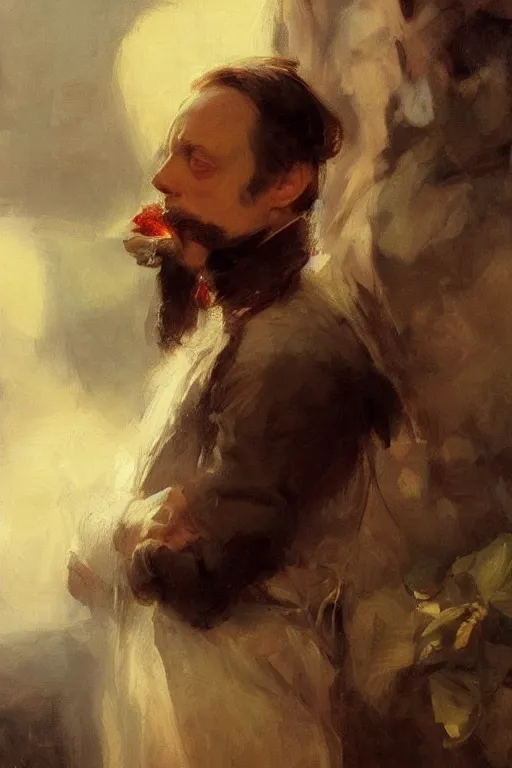 Image similar to beautiful portrait of anthropomorphic loaf of bread steve buscemi, art by anders zorn, wonderful masterpiece by greg rutkowski, beautiful cinematic light, american romanticism thomas lawrence, greg rutkowski