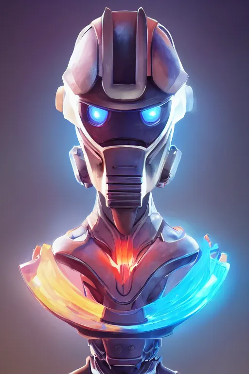 Image similar to epic mask helmet robot ninja portrait stylized as fornite style game design fanart by concept artist gervasio canda, behance hd by jesper ejsing, by rhads, makoto shinkai and lois van baarle, ilya kuvshinov, rossdraws global illumination radiating a glowing aura global illumination ray tracing hdr render in unreal engine 5