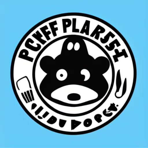 Image similar to chef platypus, logo style, black and white