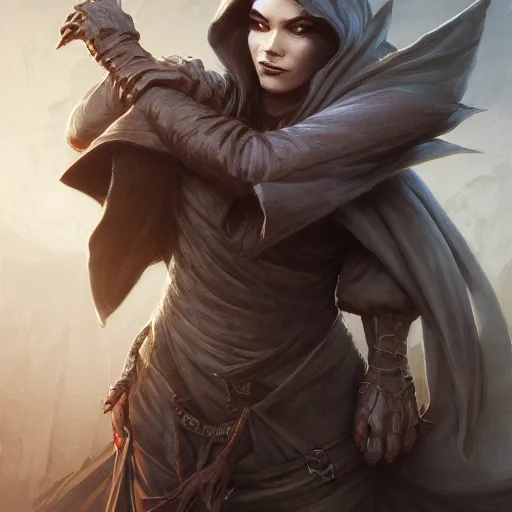 Image similar to portrait, mysterious rogue wearing a cloak, covered face, rpg game, stern expression, main character, detailed, digital painting, artstation, sharp focus, illustration, artgerm, tomasz alen kopera, peter mohrbacher, donato giancola, joseph christian leyendecker, wlop, frank frazetta