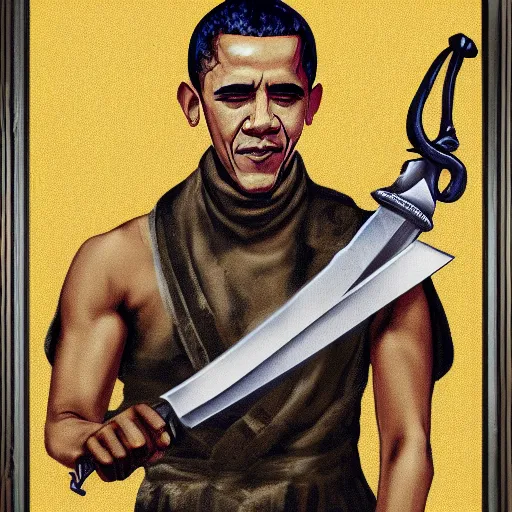 Image similar to obama with a sword