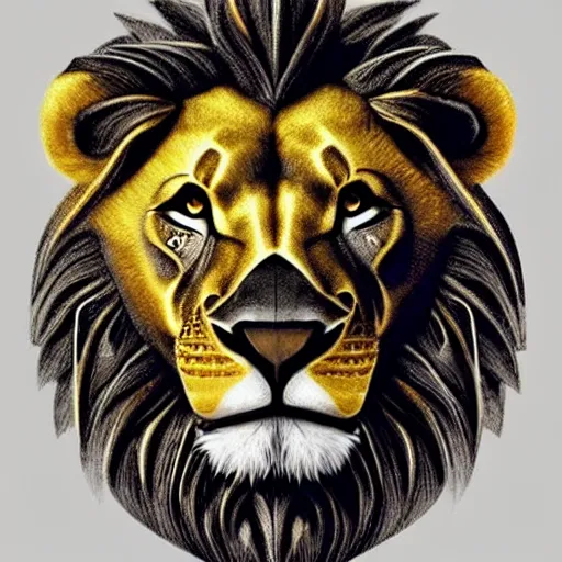 Image similar to lion made out of universe with a golden colar, hyper detailed, smooth, realistic, stunning, beautiful, trending on artstation,