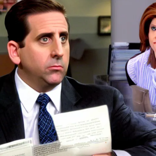 Prompt: michael scott pretending to be jim from the office