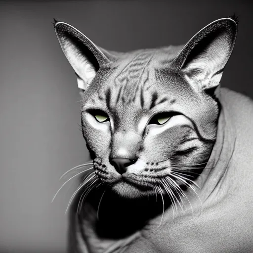 Image similar to a feline cat - rhino - hybrid, animal photography