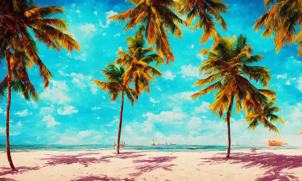 Image similar to paradise beach by alena aenami artworks in 4 k