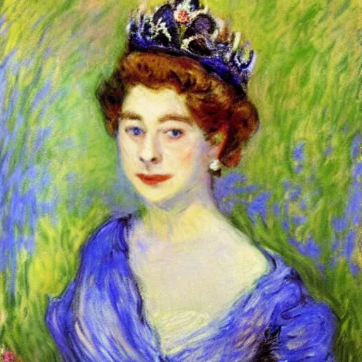 Image similar to a young queen elizabeth by monet