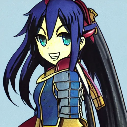 Prompt: lucina from fire emblem awakening drawn in the style of eiichiro oda