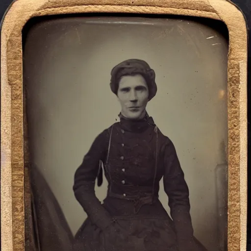 Image similar to tintype photo of a squid holding a woman