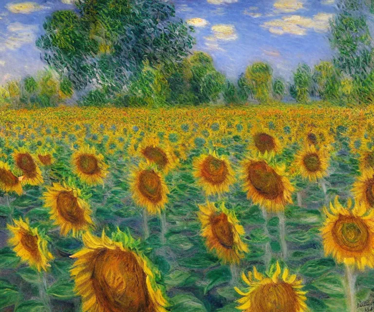 monet sunflower garden