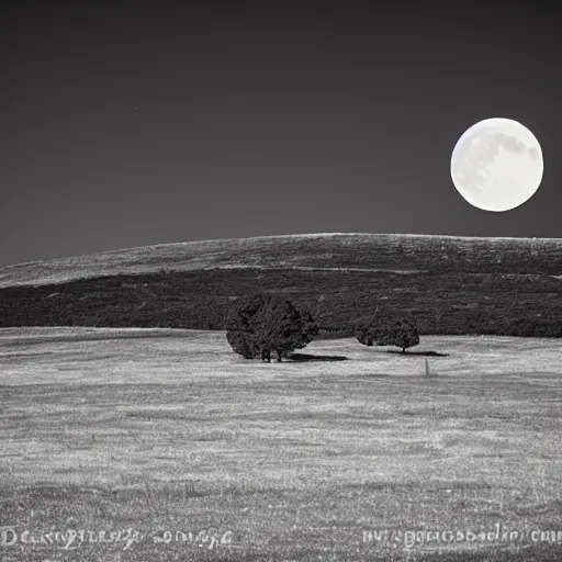 Prompt: landscape with the moon in the background sigma 1 4 mm f / 1. 8