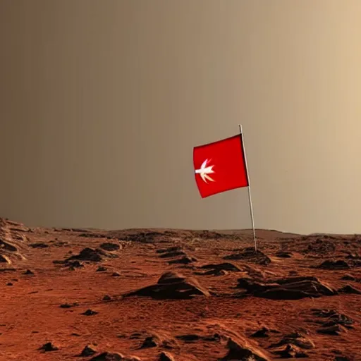 Prompt: albanian flag on mars