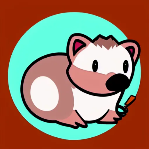 Image similar to twitch emote of a cute hedgehog, adorable, cute