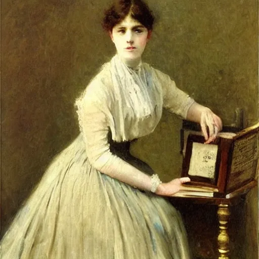 Image similar to young victorian woman in the forgotten archives by alfred stevens