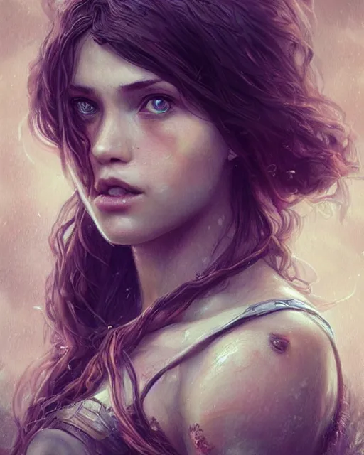 Image similar to kaylee frye from serenity, hyper realistic face, beautiful eyes, fantasy art, in the style of greg rutkowski, intricate, hyper detailed, smooth