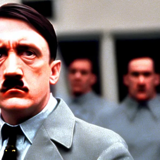 Prompt: Adolf Hitler in American Psycho (1999)