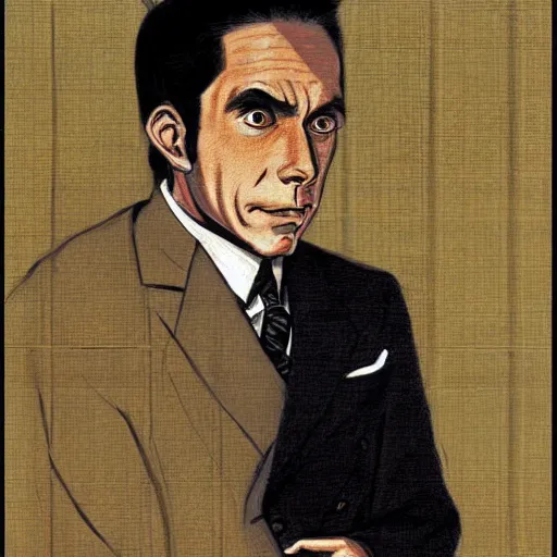 Image similar to anime detective joseph goebbels by hasui kawase by richard schmid