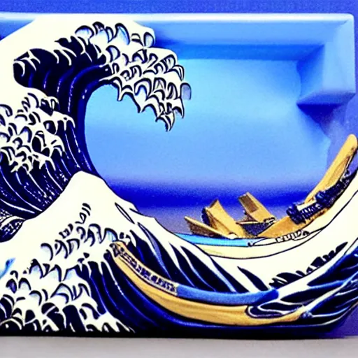 Prompt: claymation, 3 d clay sculpture, made of clay, ( ( great wave off kanagawa ) )