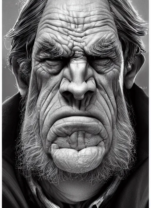 Image similar to photo of a nasty old man with a hunchback in the style of stefan kostic, realistic, sharp focus, 8 k high definition, insanely detailed, intricate, elegant, art by stanley lau and artgerm