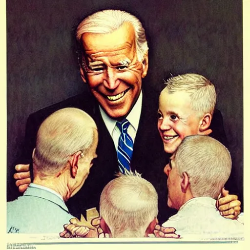 Prompt: joe biden by norman rockwell