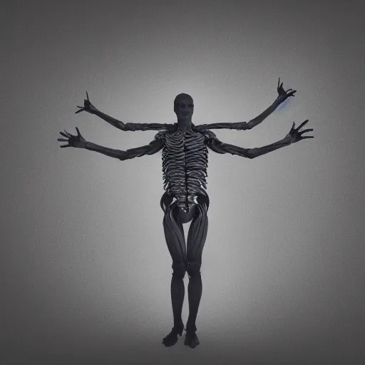 Image similar to ultra detailed photo of a man with many arms and legs covering his entire body