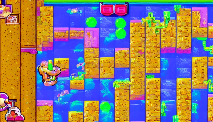 Image similar to Screenshot of the videogame ‘Super Slurpers Golden’