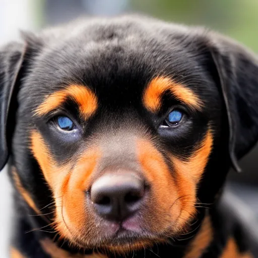 Image similar to human baby but with the head of a rottweiler hybrid