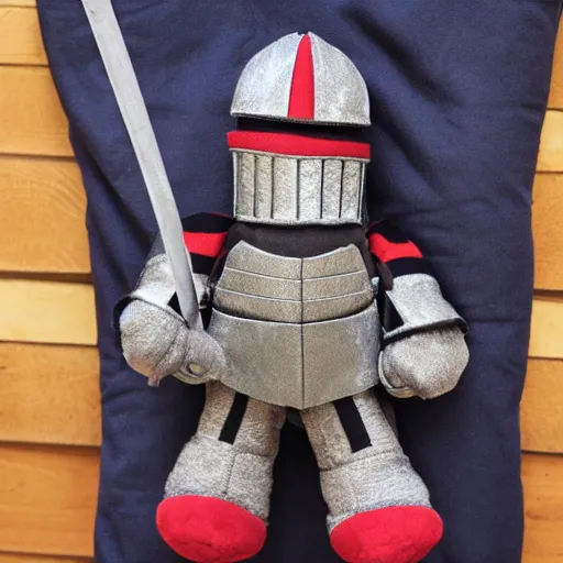 Image similar to expressionism disappointed plushie toy knight