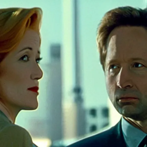 Prompt: Mulder and scully as geese