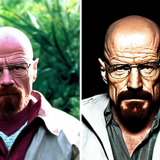 Prompt: walter white meets predator