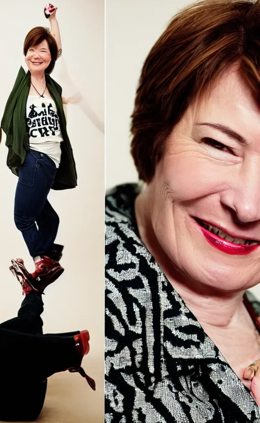 Image similar to amy klobuchar wearing vivienne westwood, photograph by terry richardson