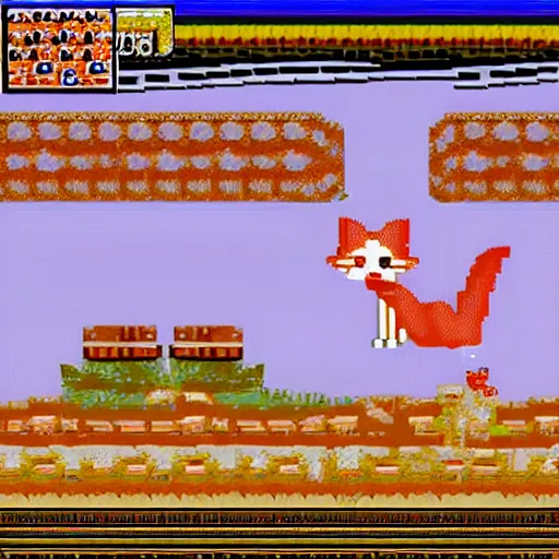 Prompt: a fox in an amiga game