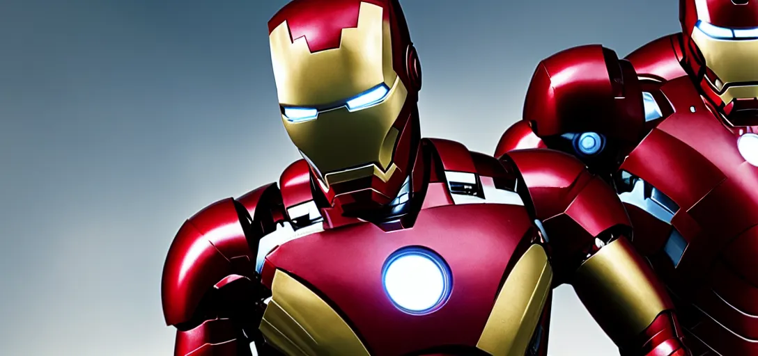 Image similar to a very high resolution image of ironman. from an episode of the office. photorealistic, photography