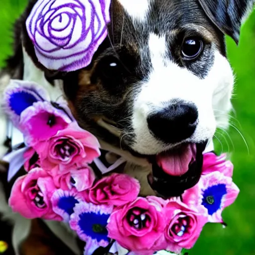 Image similar to flowerpunk dog